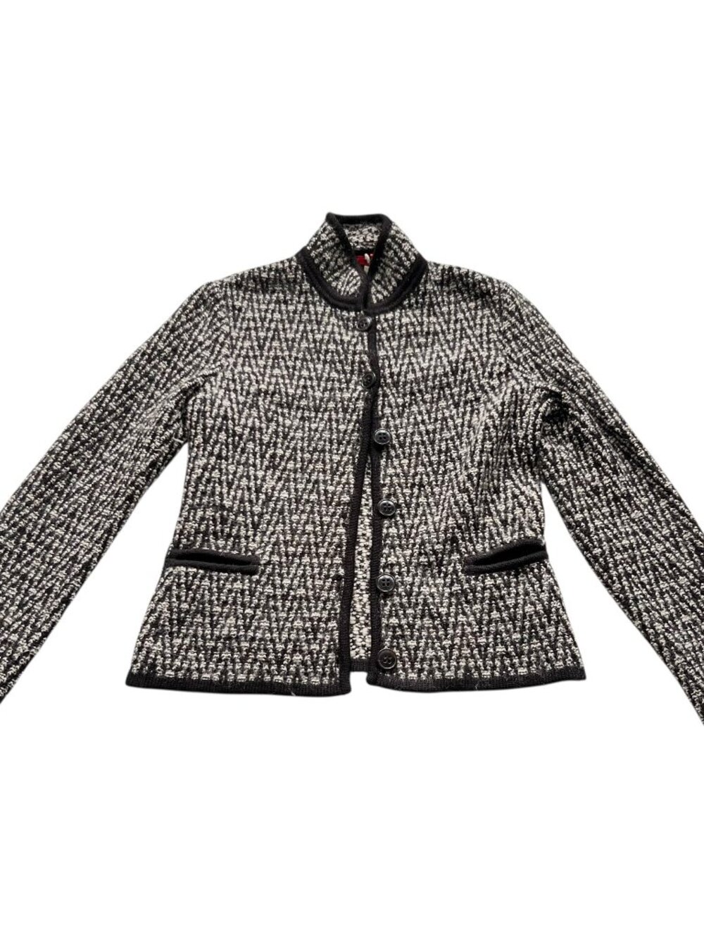 Les Copains knit blazer jacket brown and cream wool mohair IT 40